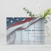 Invitation Drapeau 4 juillet Parti Rustic Stars et Stripes (Debout devant)