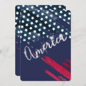 Invitation Drapeau 4 juillet Parti Sparkler (Devant / Derrière)