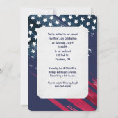 Invitation Drapeau 4 juillet Parti Sparkler (Dos)