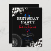 Invitation Drapeau à Damier de Course (Devant / Derrière)