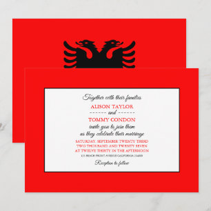 Invitation Drapeau albanais, Drapeau albanais Mariage