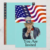 Invitation Drapeau américain (Devant / Derrière)