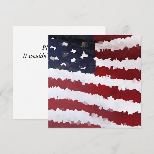 Invitation Drapeau américain (Devant / Derrière)