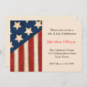 Invitation Drapeau américain (Devant / Derrière)