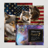 Invitation Drapeau américain (Devant / Derrière)