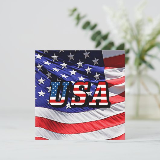 Invitation Drapeau américain (Debout devant)