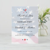 Invitation Drapeau américain 4 juillet barbecue patriotique (Debout devant)