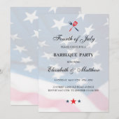 Invitation Drapeau américain 4 juillet barbecue patriotique (Devant / Derrière)