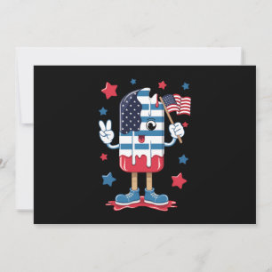 Invitation Drapeau américain 4 juillet Boys Kids Popsicle USA