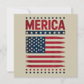 Invitation Drapeau Américain 4 Juillet Merica (Devant)