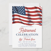 Invitation Drapeau américain 4 juillet retraite de l'armée (Devant)
