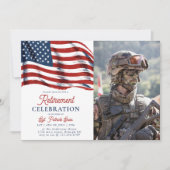 Invitation Drapeau américain 4 juillet retraite de l'armée (Devant)