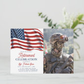 Invitation Drapeau américain 4 juillet retraite de l'armée (Debout devant)
