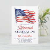 Invitation Drapeau américain 4 juillet retraite de l'armée (Debout devant)