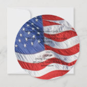 Invitation Drapeau américain agitant patriotique (Dos)