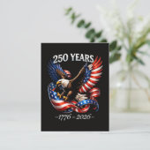 Invitation Drapeau américain aigle 250 ans anniversaire (Debout devant)