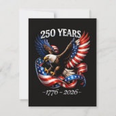 Invitation Drapeau américain aigle 250 ans anniversaire (Dos)