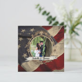 Invitation Drapeau américain avec photo 2 (Debout devant)
