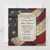 Invitation Drapeau américain avec photo 2 (Dos)