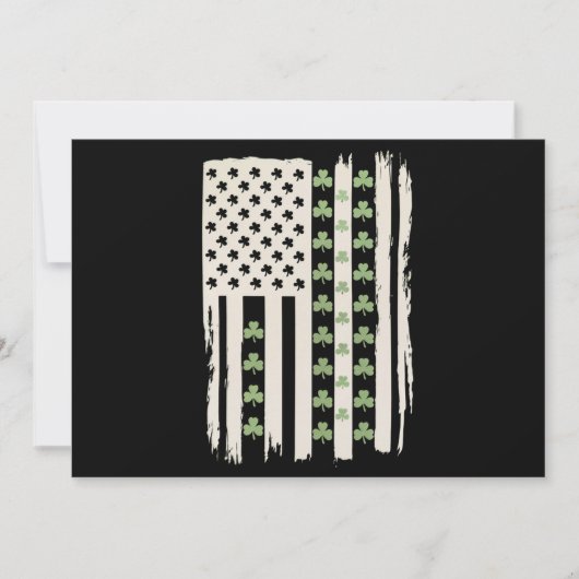 Invitation Drapeau américain avec trèfles pour la Saint-Patri (Devant)