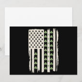 Invitation Drapeau américain avec trèfles pour la Saint-Patri (Devant / Derrière)