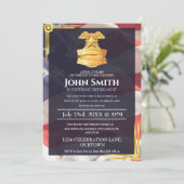 Invitation Drapeau américain | Badge Shield Military Retireme (Debout devant)