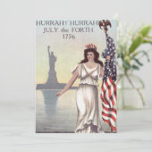 Invitation Drapeau américain de la Liberté Statue de la Liber (Debout devant)