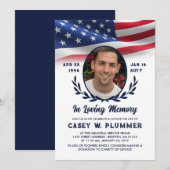 Invitation Drapeau américain de la Marine Oval Photo Life Cel (Devant / Derrière)