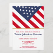 Invitation Drapeau américain de l'armée patriotique (Devant / Derrière)