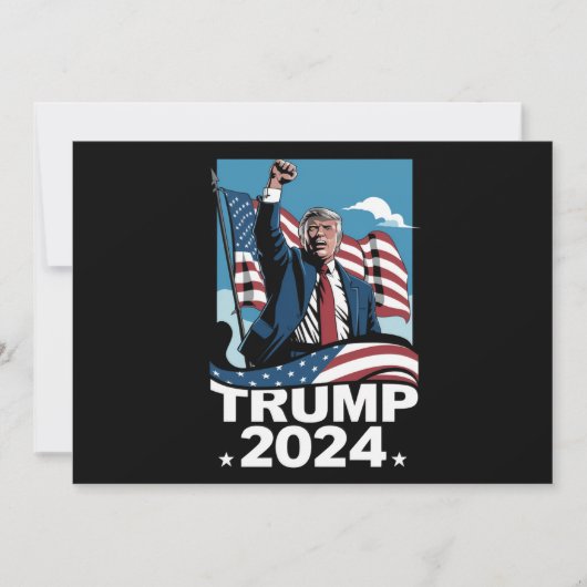 Invitation Drapeau américain Donald Trump 2024 (Devant)