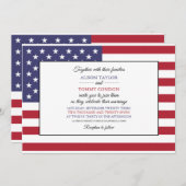 Invitation Drapeau américain, Drapeau Mariage des États-Unis (Devant / Derrière)