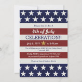 Invitation Drapeau américain du parti 4 juillet patriotique (Devant)