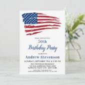 Invitation Drapeau américain du Parti patriotique du 50e anni (Debout devant)