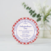 Invitation Drapeau Américain Fête de l'Indépendance Rouge, Bl (Debout devant)