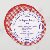 Invitation Drapeau Américain Fête de l'Indépendance Rouge, Bl (Devant / Derrière)