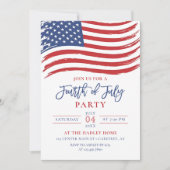 Invitation Drapeau américain Fête du 4 juillet (Devant)