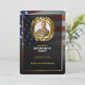 Invitation Drapeau américain | Feuille de laurier dorée | Ret (Debout devant)