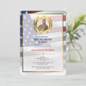 Invitation Drapeau américain | Feuille de laurier dorée | Ret (Debout devant)