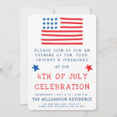 Invitation Drapeau américain | Fun Style 4 juillet (Devant)
