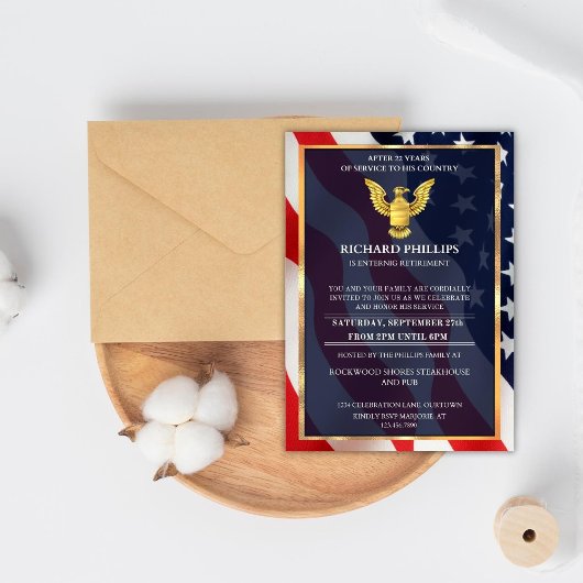 Invitation Drapeau américain/Golden Eagle Militaire Retraite