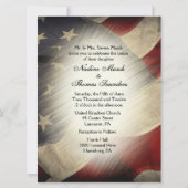 Invitation Drapeau américain Mariage militaire w photo (Dos)