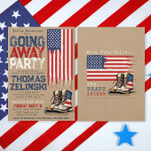 Invitation Drapeau américain militaire rustique pour une fête