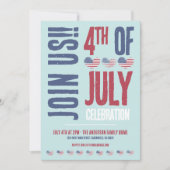 Invitation Drapeau Américain Moderne Patriotique 4 Juillet (Devant)