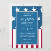 Invitation Drapeau Américain Moderne Rouge Blanc Et Bleu Patr (Devant)