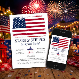 Invitation Drapeau américain modifiable 4 juillet