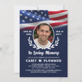 Invitation Drapeau américain Oval Photo Life Celebration (Devant)