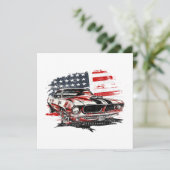 Invitation Drapeau Américain Patriotique  (Debout devant)