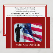 Invitation Drapeau américain patriotique avec le soldat de (Devant / Derrière)