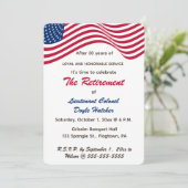 Invitation Drapeau américain Patriotique Editable Retraite mi (Debout devant)