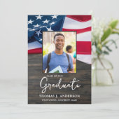 Invitation Drapeau américain patriotique Graduation militaire (Debout devant)